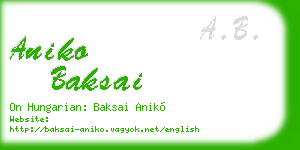 aniko baksai business card